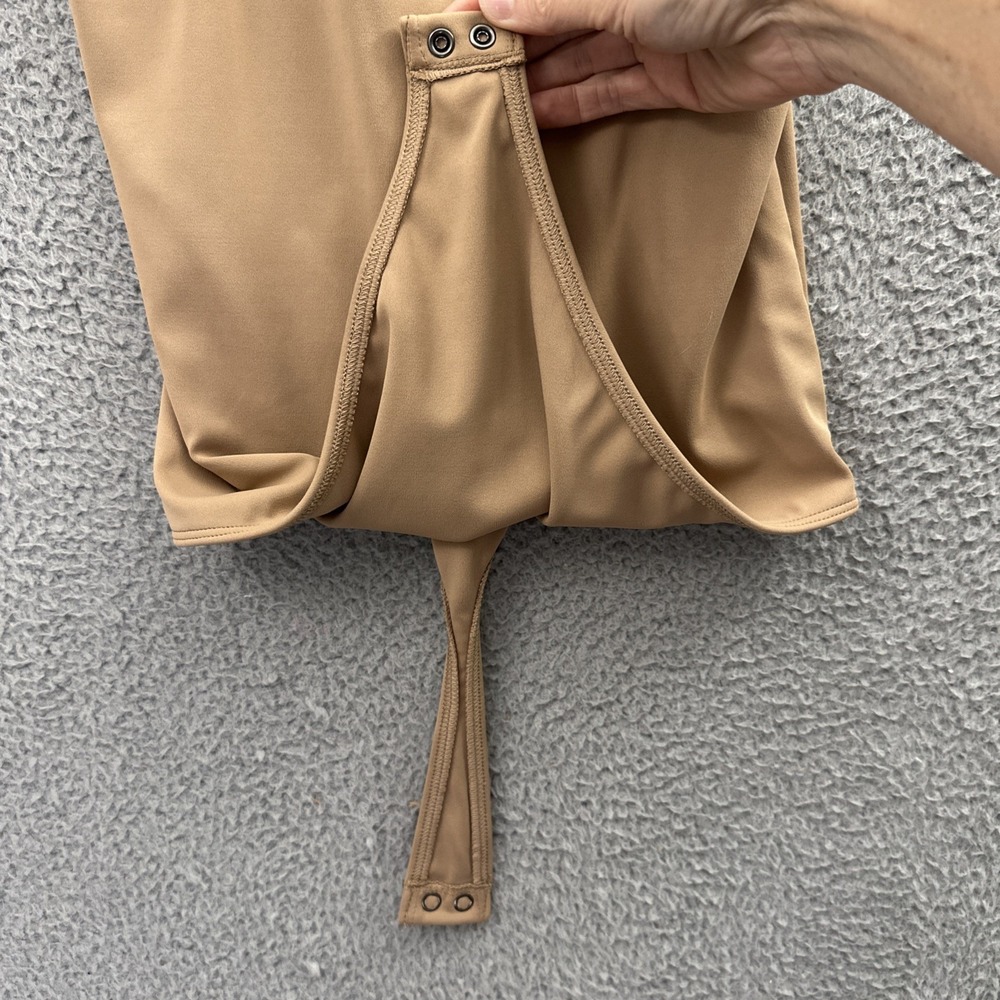 Express Body Contour Bodysuit Tank Sleeveless Thong Tan Women's Medium - Picture 3 of 7